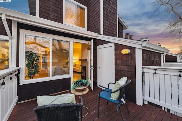 view of deck at dusk