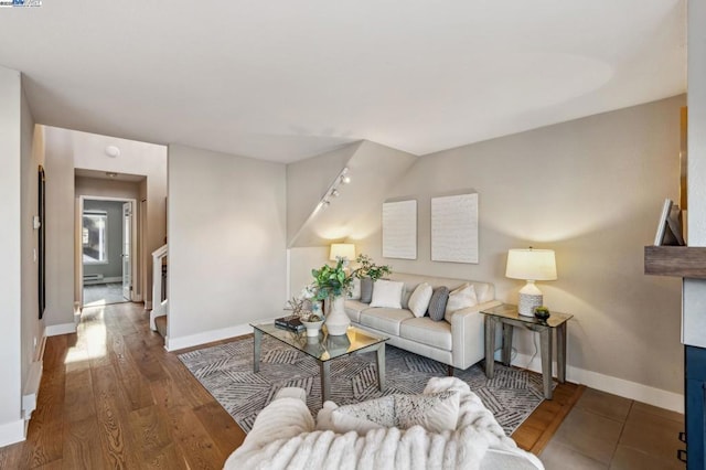 living room featuring wood-type flooring