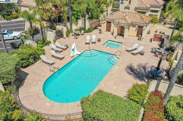 view of pool with a patio area