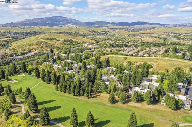 aerial view featuring a mountain view