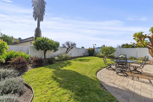 view of yard featuring a patio