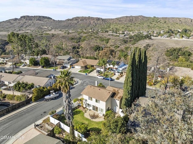 drone / aerial view with a mountain view