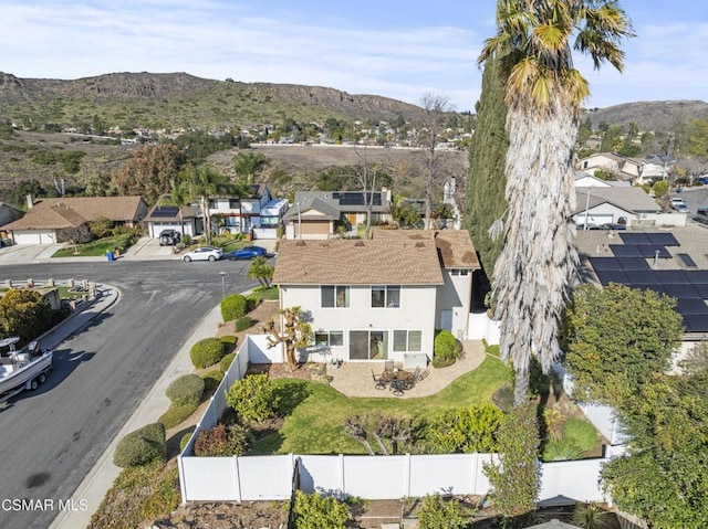 bird's eye view featuring a mountain view