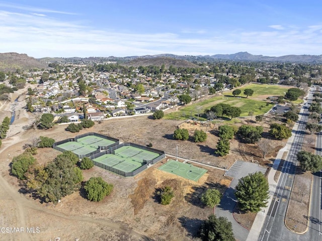 aerial view featuring a mountain view