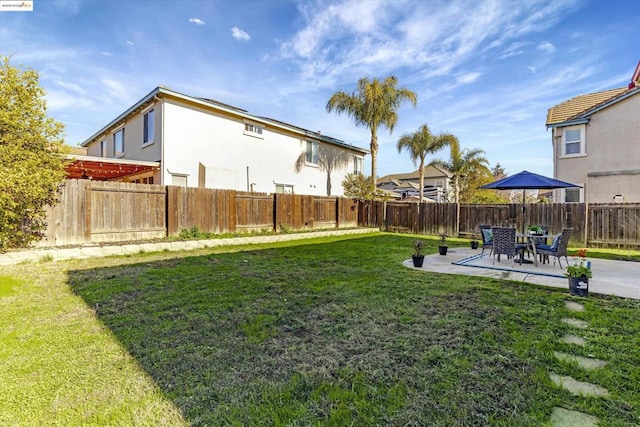 view of yard featuring a patio area