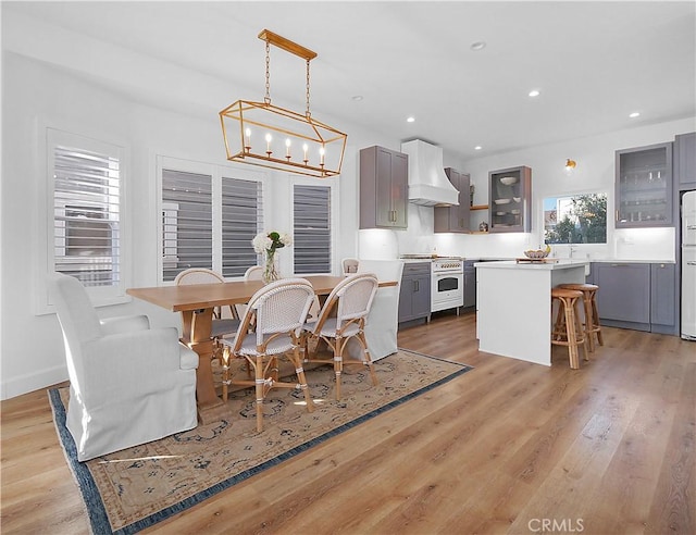 dining room featuring light wood-type flooring