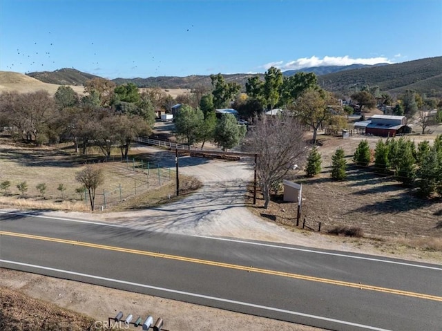 view of road with a mountain view