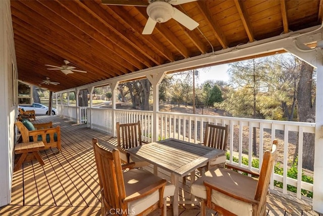 sunroom / solarium featuring wood ceiling, lofted ceiling with beams, and a healthy amount of sunlight