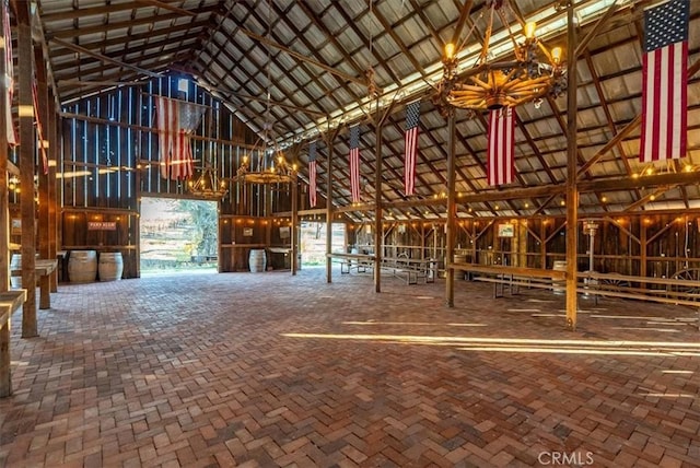 misc room featuring high vaulted ceiling