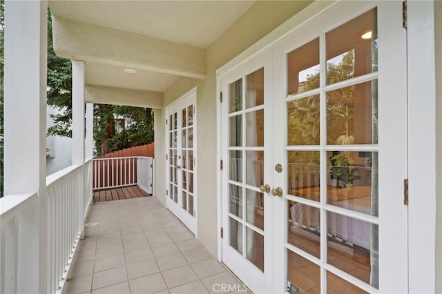 balcony with french doors