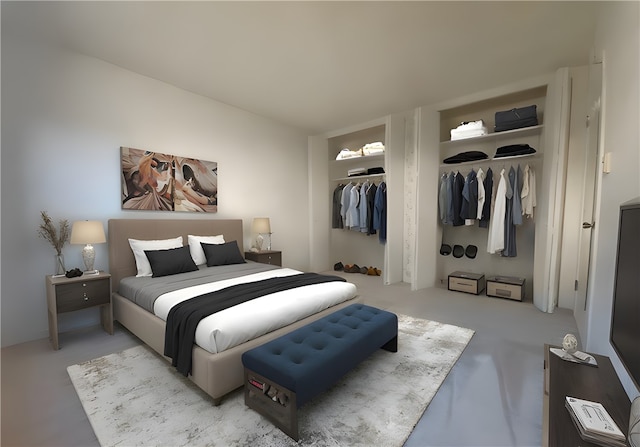 bedroom featuring two closets