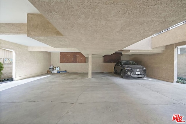 interior space with concrete floors