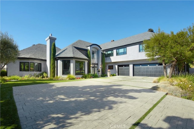 view of front of home with a garage