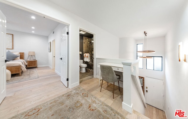 office space featuring light hardwood / wood-style flooring