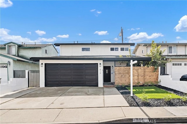 view of front of property featuring a garage