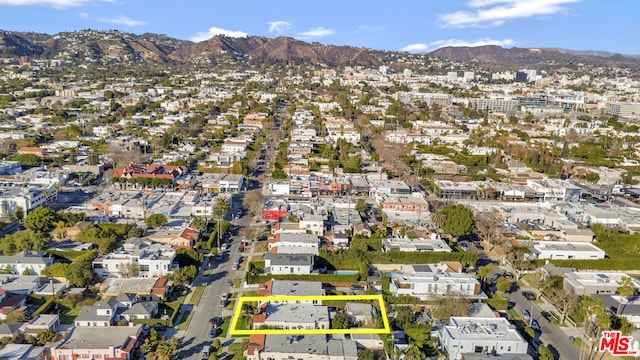 bird's eye view with a mountain view