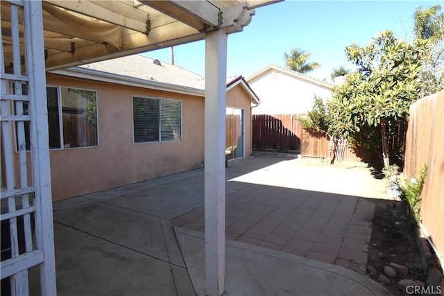 view of patio featuring a fenced backyard