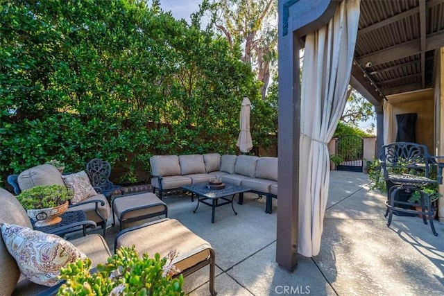 view of patio / terrace featuring an outdoor hangout area