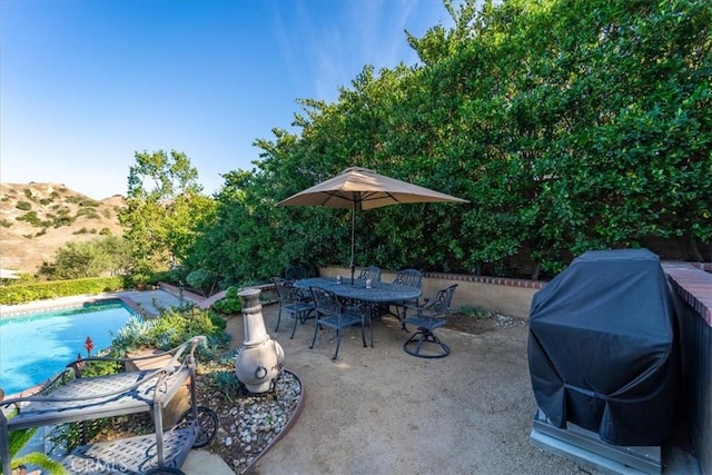 view of patio with area for grilling