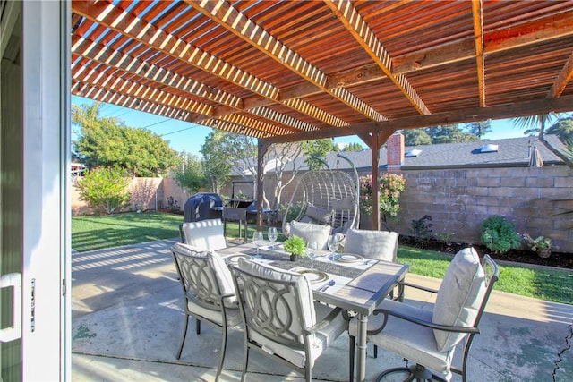 view of patio / terrace with a pergola