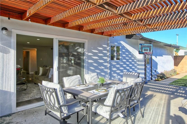 view of patio with a pergola