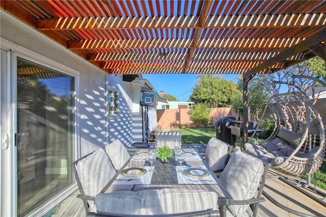 view of patio / terrace featuring a pergola