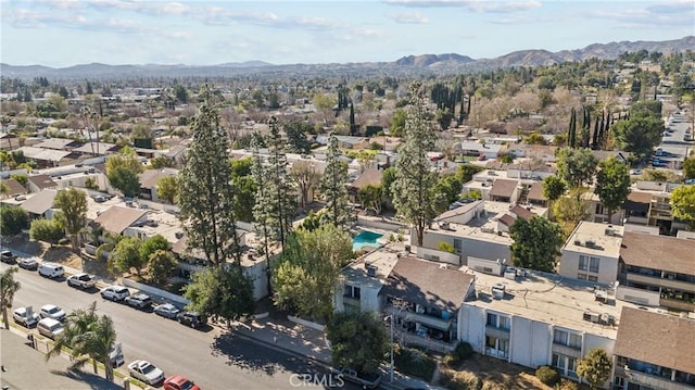 bird's eye view with a mountain view