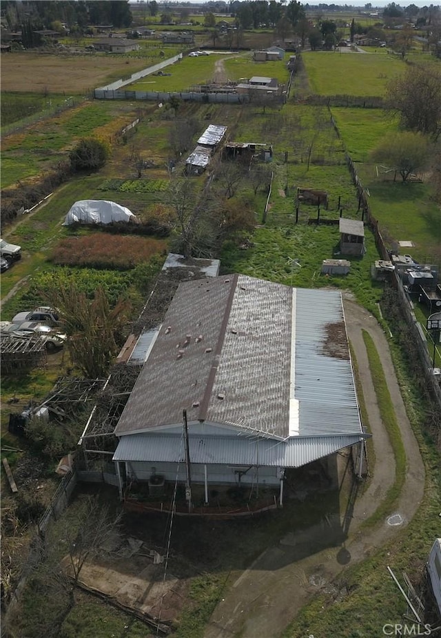 drone / aerial view with a rural view