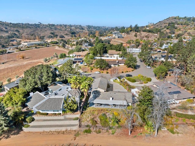 aerial view with a residential view and a mountain view