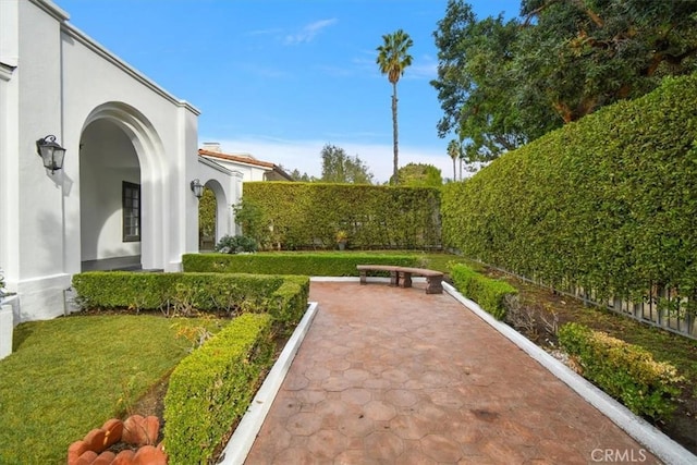 view of yard with a patio