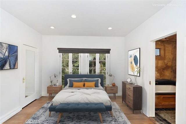 bedroom featuring light hardwood / wood-style flooring