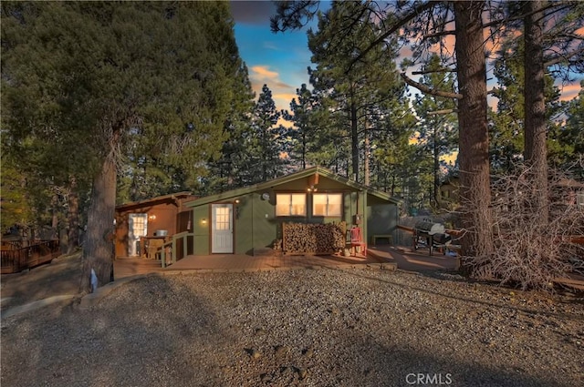 view of front of house with a deck