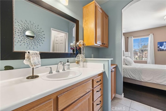 bathroom featuring vanity and tile patterned floors