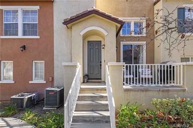 property entrance with central AC