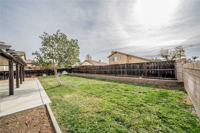 view of yard featuring a patio area