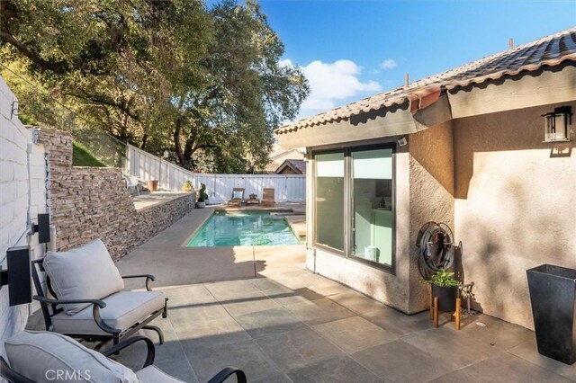 23726 La Salle Canyon Rd, Newhall, CA 91321 - view of pool with a patio area and a fenced backyard