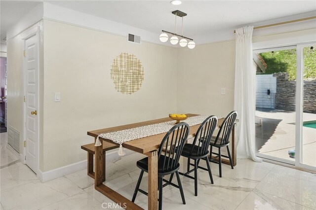 23726 La Salle Canyon Rd, Newhall, CA 91321 - dining space featuring marble finish floors and breakfast area