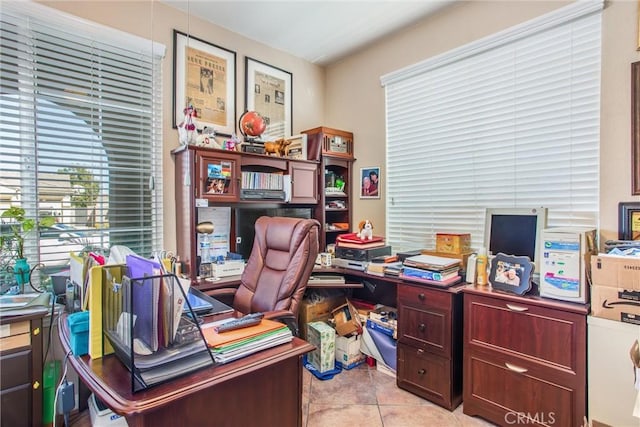 view of tiled office