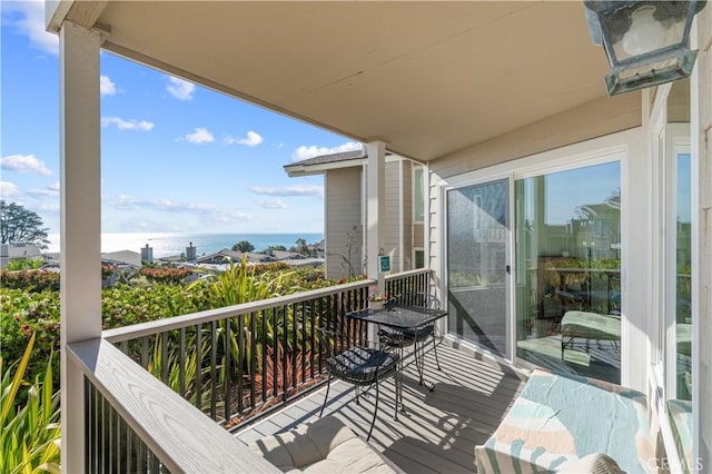 balcony with a water view