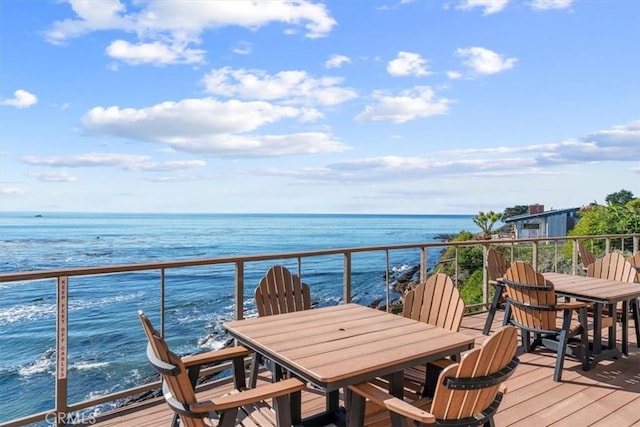 balcony with a water view