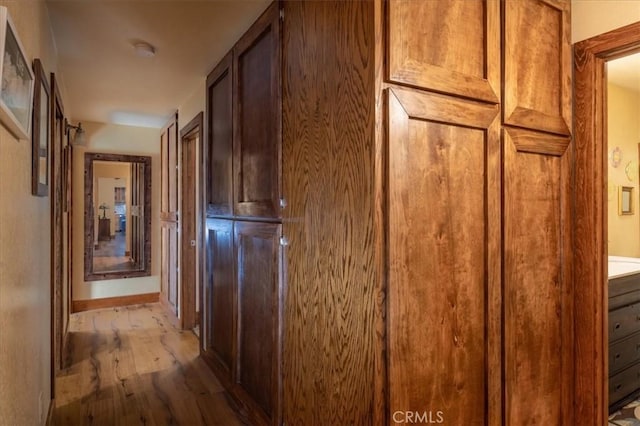 hall featuring light hardwood / wood-style floors