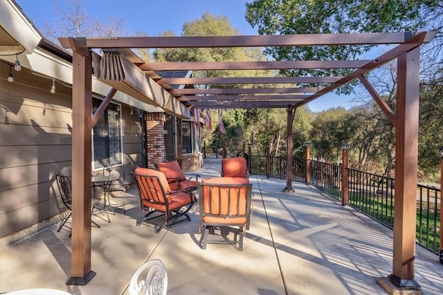 view of patio / terrace with a pergola