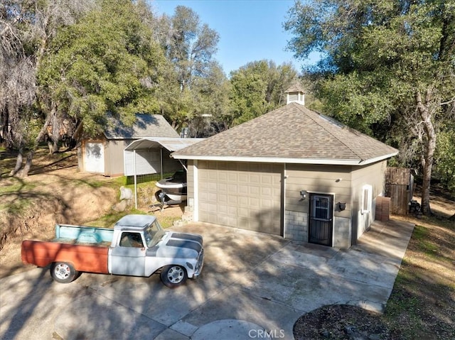 exterior space featuring a carport