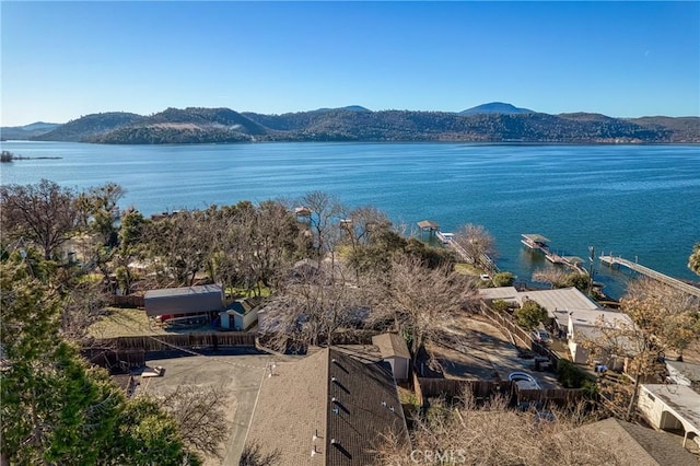 property view of water featuring a mountain view