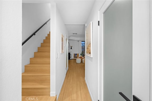 hallway featuring light hardwood / wood-style floors