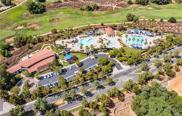 bird's eye view with golf course view