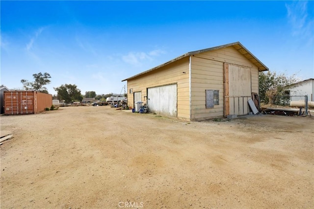 view of garage