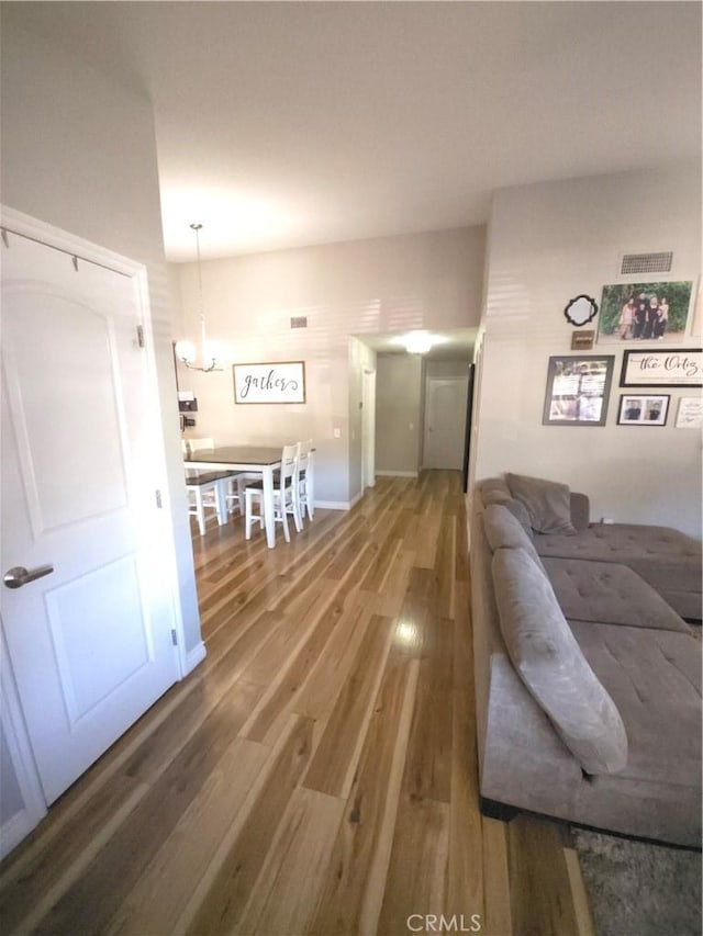 interior space with hardwood / wood-style floors