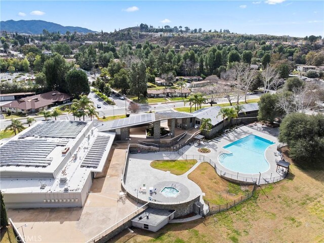 26478 Fairway Cir, Newhall, CA 91321 - aerial view of a pool area and a mountain backdrop