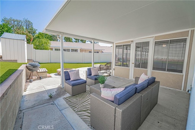 26478 Fairway Cir, Newhall, CA 91321 - view of patio / terrace featuring an outdoor living space and grilling area